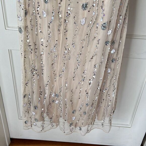 Mac Duggal Embellished One Shoulder Draped Gown 93635 Ivory Size 10 Nwt - Picture 10 of 11